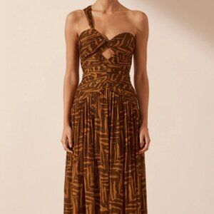 SHONA JOY Impala one shoulder midi dress